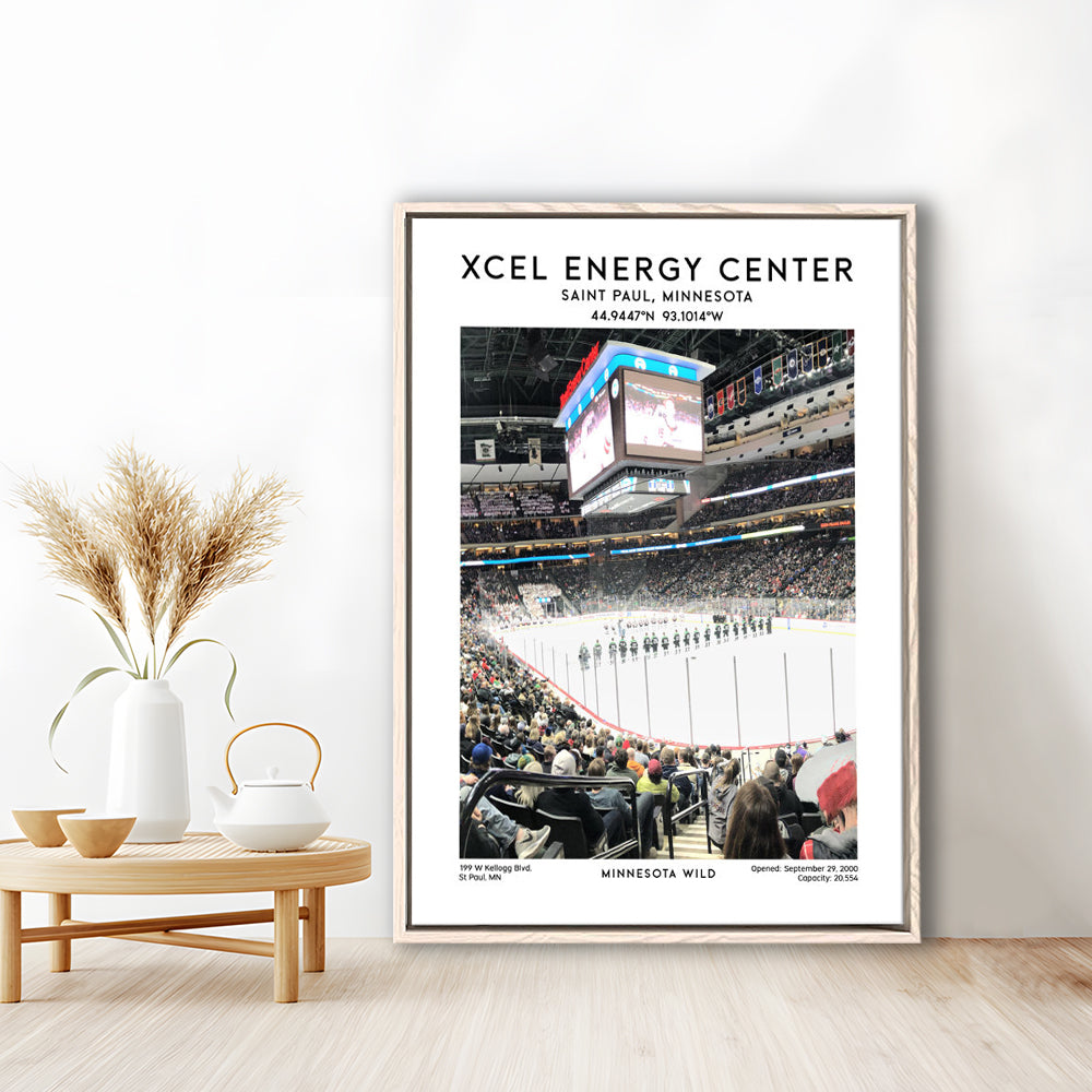 Xcel Energy Centre Print, Minnesota Wild Hockey Stadium Wall Art, Framed Canvas Prints Wall Art
