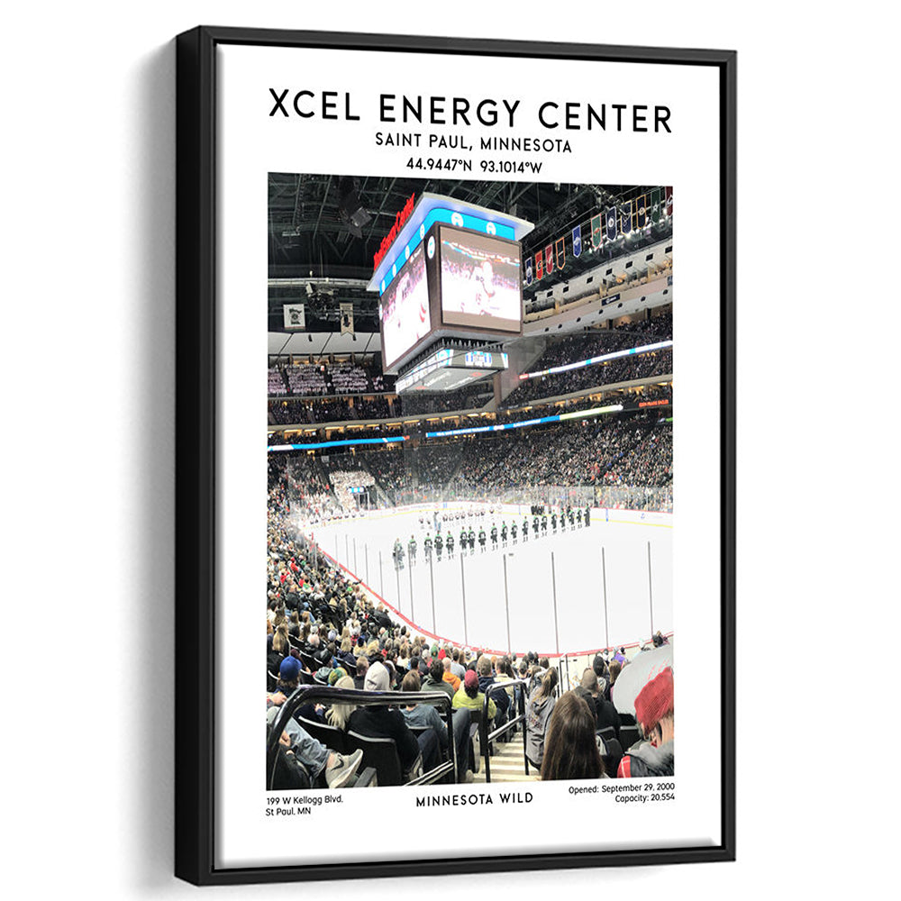 Xcel Energy Centre Print, Minnesota Wild Hockey Stadium Wall Art, Framed Canvas Prints Wall Art
