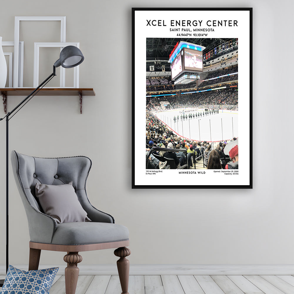 Xcel Energy Centre Print, Minnesota Wild Hockey Stadium Wall Art, Framed Canvas Prints Wall Art