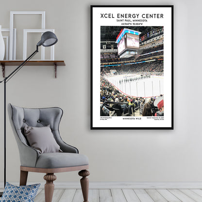 Xcel Energy Centre Print, Minnesota Wild Hockey Stadium Wall Art, Framed Canvas Prints Wall Art
