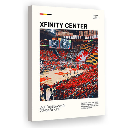 Xfinity Center Print, Maryland Terrapins Stadium Canvas Art, Fan Gifts, Sport Art, Canvas Print Wall Art