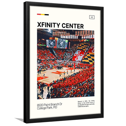 Xfinity Center Print, Maryland Terrapins Stadium Art, Gifts for him, Sport Art, Framed Art Print Wall Decor