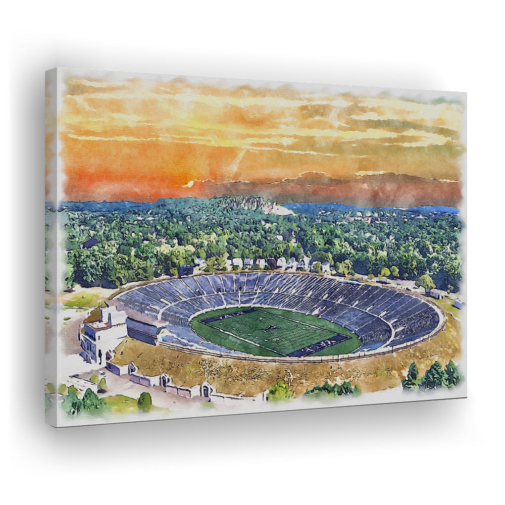 Yale Bowl Painting Stadium Watercolor, New Haven Connecticut Watercolor, Sport Art, Gifts for him, Canvas Print Wall Art