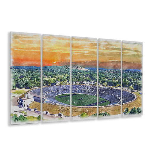 Yale Bowl Painting Stadium Watercolor, New Haven Connecticut Watercolor, Sport Art, Extra Large Canvas Print