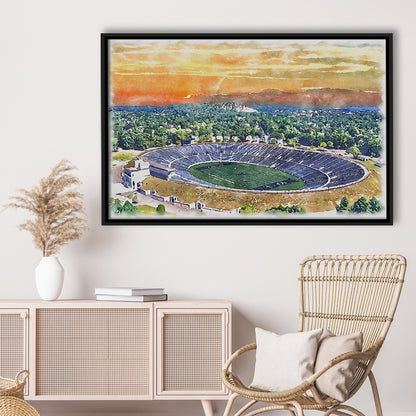 Yale Bowl Stadium Watercolor, New Haven Connecticut Watercolor, Sport Gift Art, Framed Canvas Print Wall Art