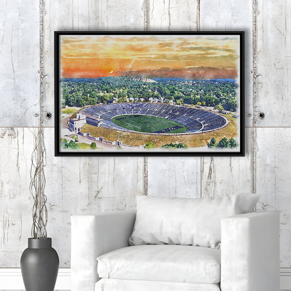 Yale Bowl Stadium Watercolor, New Haven Connecticut Watercolor, Sport Gift Art, Framed Canvas Print Wall Art