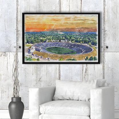 Yale Bowl Stadium Watercolor, New Haven Connecticut Watercolor, Sport Gift Art, Framed Canvas Print Wall Art