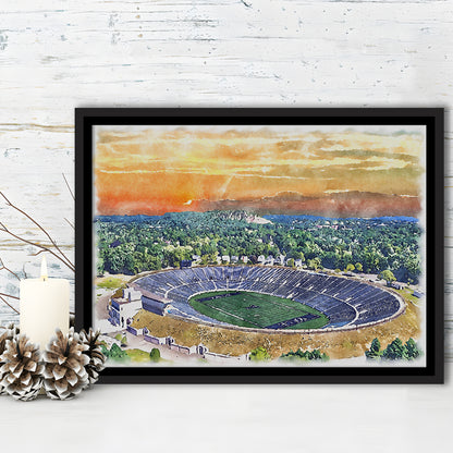 Yale Bowl Stadium Watercolor, New Haven Connecticut Watercolor, Sport Gift Art, Framed Canvas Print Wall Art