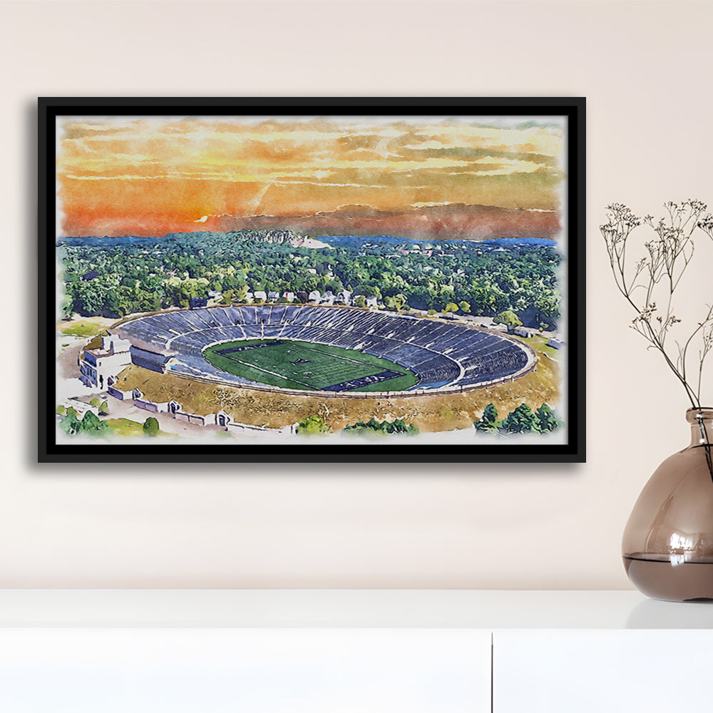 Yale Bowl Stadium Watercolor, New Haven Connecticut Watercolor, Sport Gift Art, Framed Canvas Print Wall Art