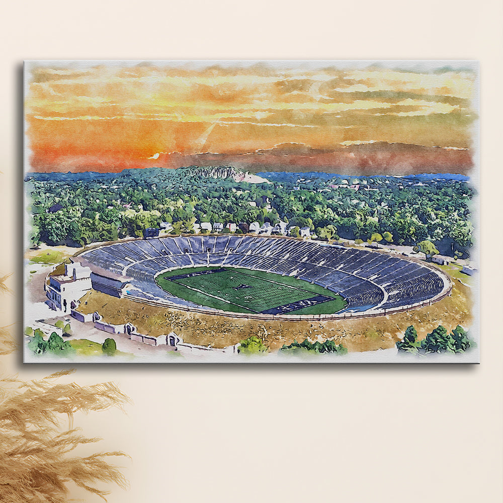 Yale Bowl Painting Stadium Watercolor, New Haven Connecticut Watercolor, Sport Art, Gifts for him, Canvas Print Wall Art