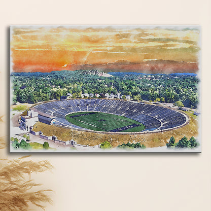 Yale Bowl Painting Stadium Watercolor, New Haven Connecticut Watercolor, Sport Art, Gifts for him, Canvas Print Wall Art