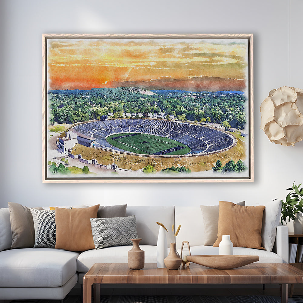 Yale Bowl Stadium Watercolor, New Haven Connecticut Watercolor, Sport Gift Art, Framed Canvas Print Wall Art