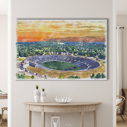 Yale Bowl Painting Stadium Watercolor, New Haven Connecticut Watercolor, Sport Art, Gifts for him, Canvas Print Wall Art