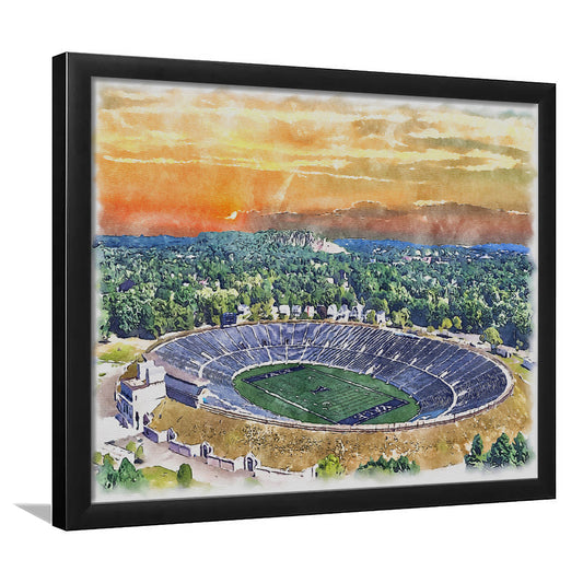 Yale Bowl Painting Stadium Watercolor, New Haven Connecticut Watercolor, Sport Gift Art, Framed Art Print Wall Decor