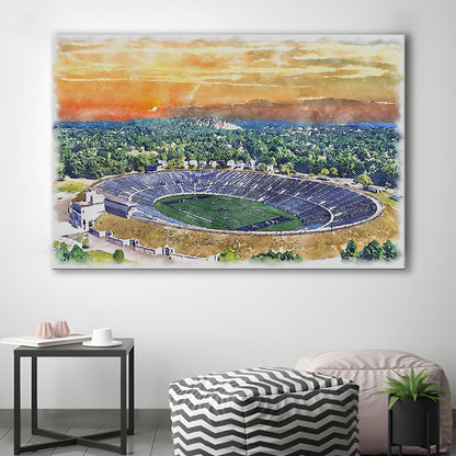 Yale Bowl Painting Stadium Watercolor, New Haven Connecticut Watercolor, Sport Art, Gifts for him, Canvas Print Wall Art