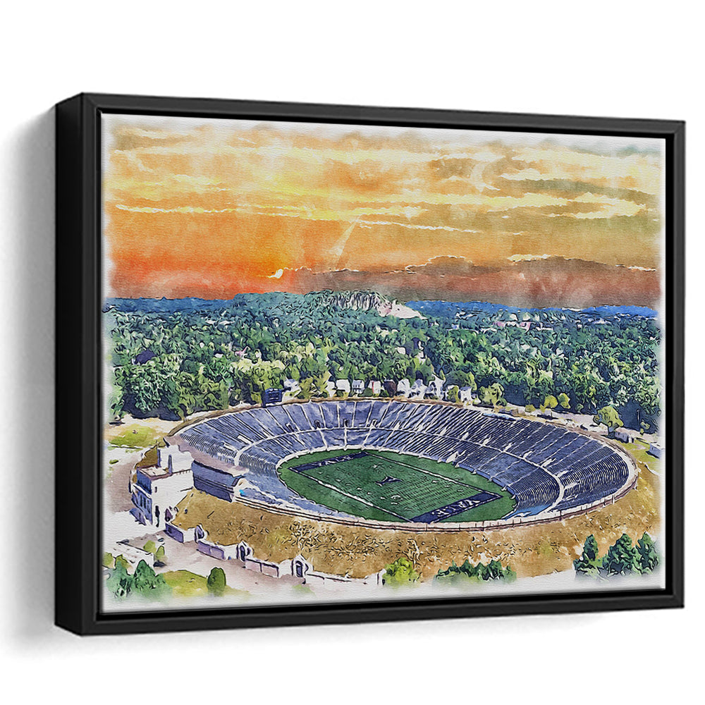 Yale Bowl Stadium Watercolor, New Haven Connecticut Watercolor, Sport Gift Art, Framed Canvas Print Wall Art