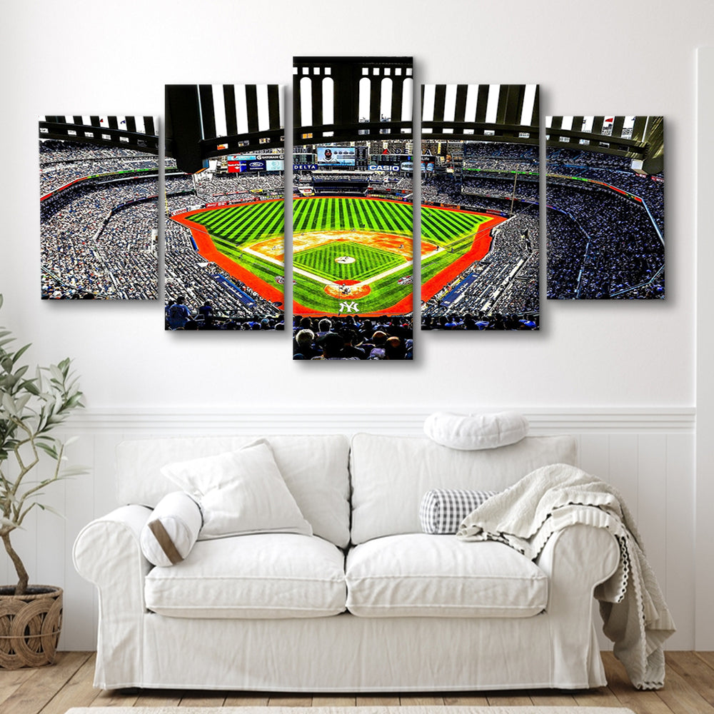 Yankee New York, Stadium Canvas, Sport Art, Gift for him, 5 Panel, Large Canvas, Canvas Print Wall Art