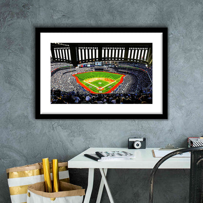 Yankee New York, Stadium Canvas, Sport Art, Gift for him, White Border Framed Art Print Wall Decor