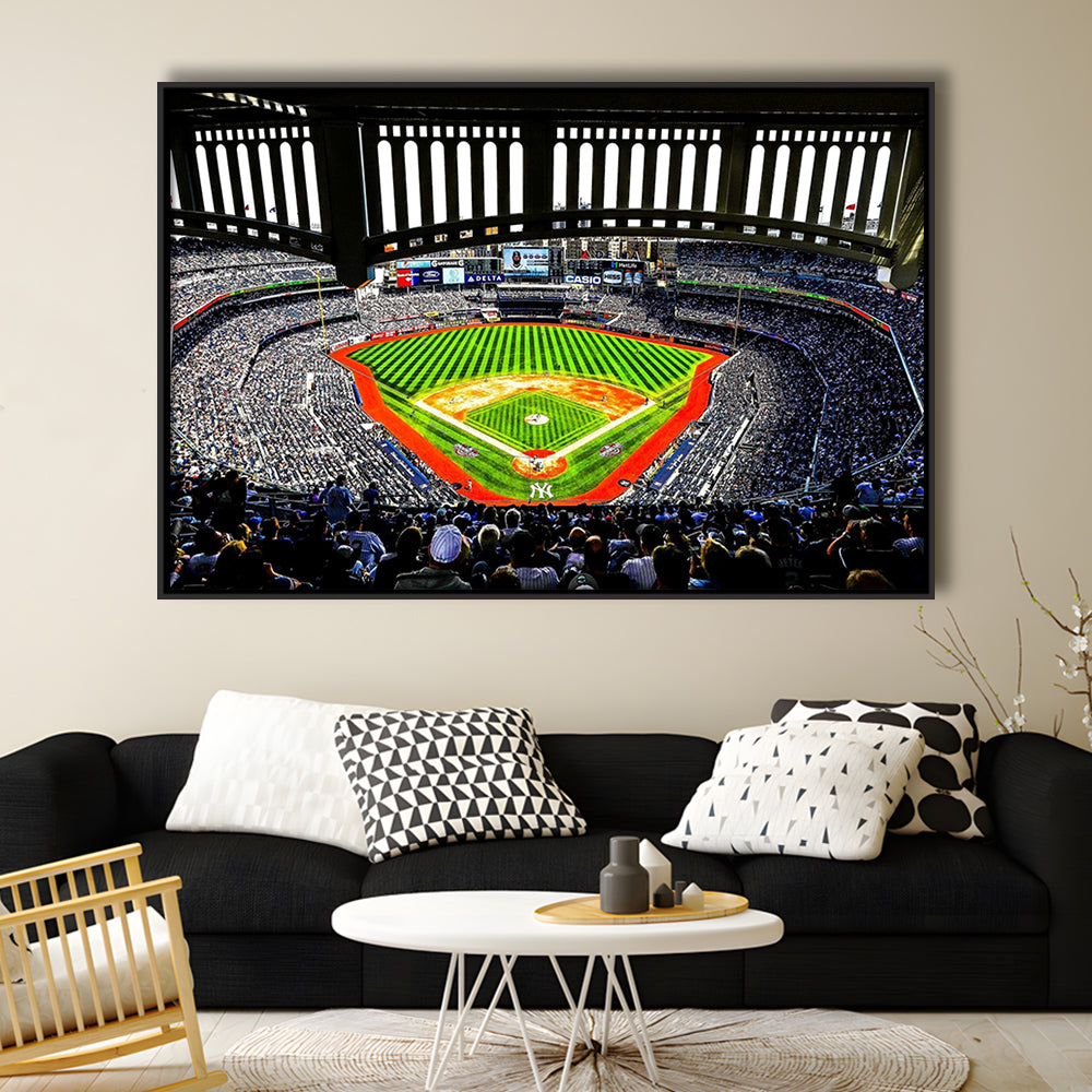 Yankee New York, Stadium Canvas, Sport Art, Framed Canvas Print Wall Art, Floating Frame