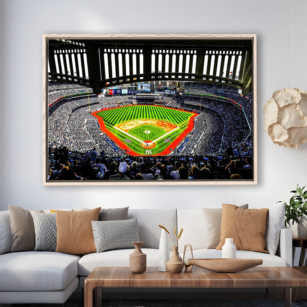 Yankee New York, Stadium Canvas, Sport Art, Framed Canvas Print Wall Art, Floating Frame
