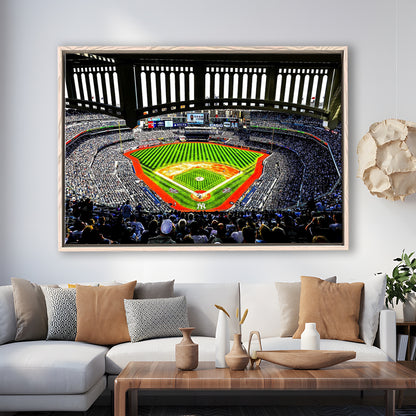 Yankee New York, Stadium Canvas, Sport Art, Framed Canvas Print Wall Art, Floating Frame