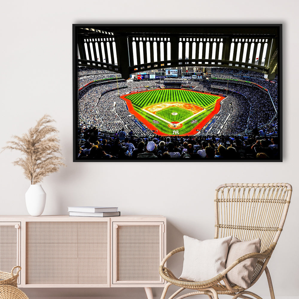 Yankee New York, Stadium Canvas, Sport Art, Framed Canvas Print Wall Art, Floating Frame