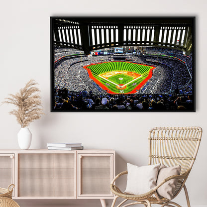 Yankee New York, Stadium Canvas, Sport Art, Framed Canvas Print Wall Art, Floating Frame