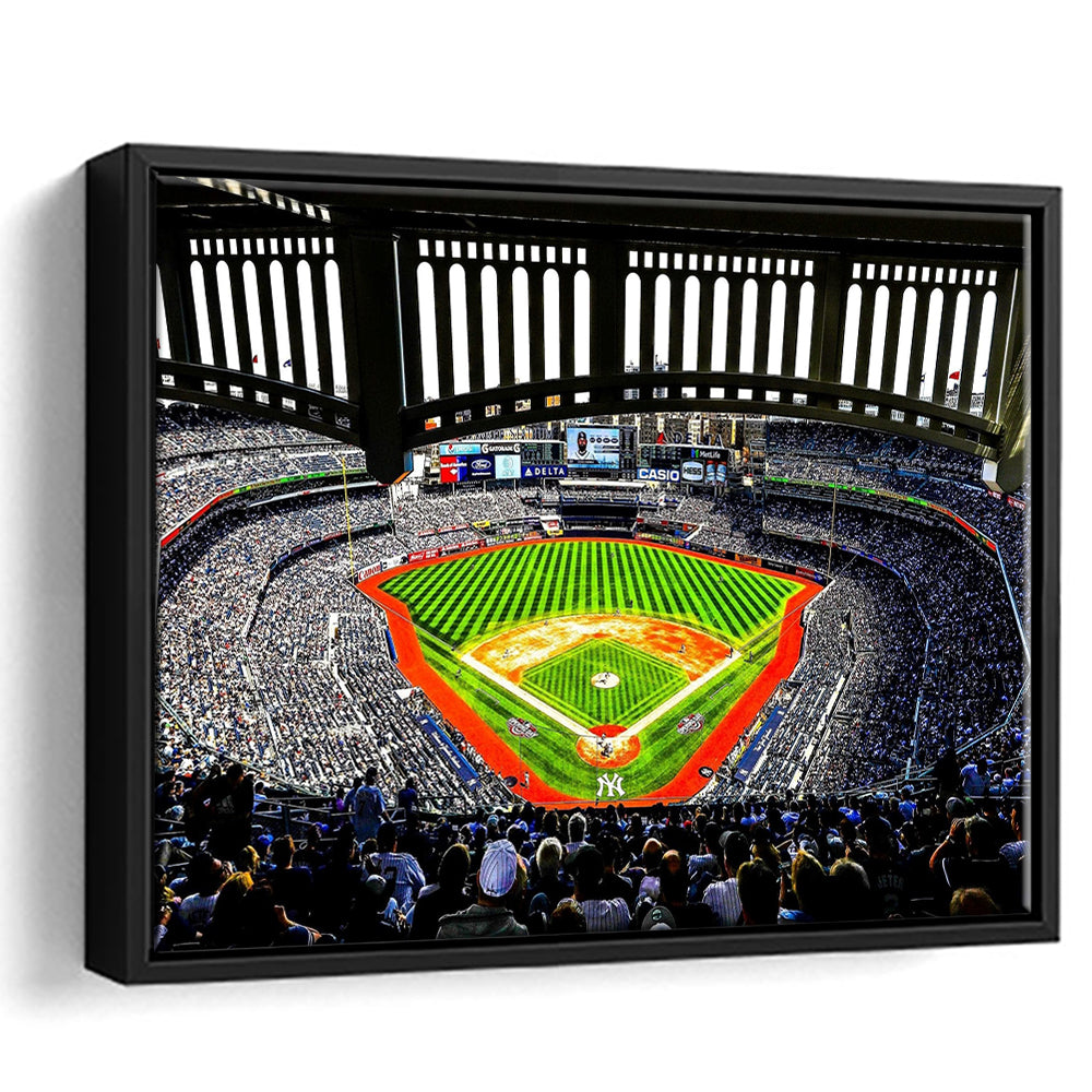 Yankee New York, Stadium Canvas, Sport Art, Framed Canvas Print Wall Art, Floating Frame