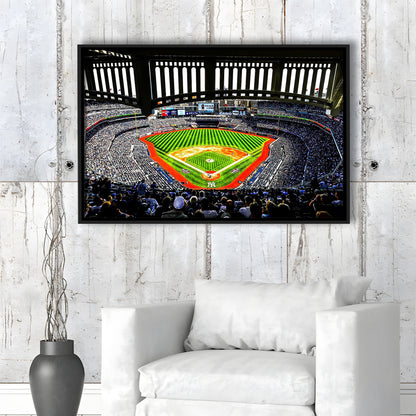 Yankee New York, Stadium Canvas, Sport Art, Framed Canvas Print Wall Art, Floating Frame
