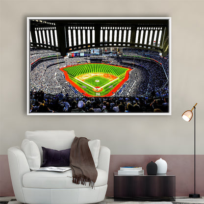 Yankee New York, Stadium Canvas, Sport Art, Framed Canvas Print Wall Art, Floating Frame