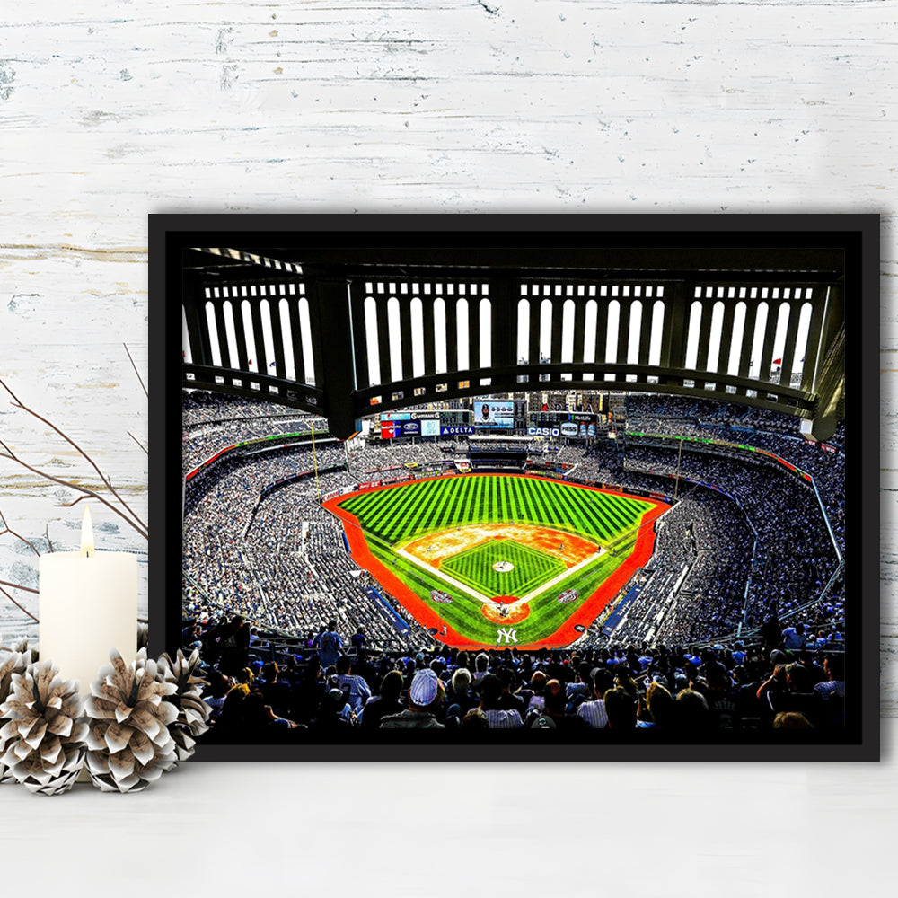 Yankee New York, Stadium Canvas, Sport Art, Framed Canvas Print Wall Art, Floating Frame