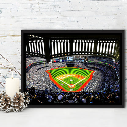 Yankee New York, Stadium Canvas, Sport Art, Framed Canvas Print Wall Art, Floating Frame