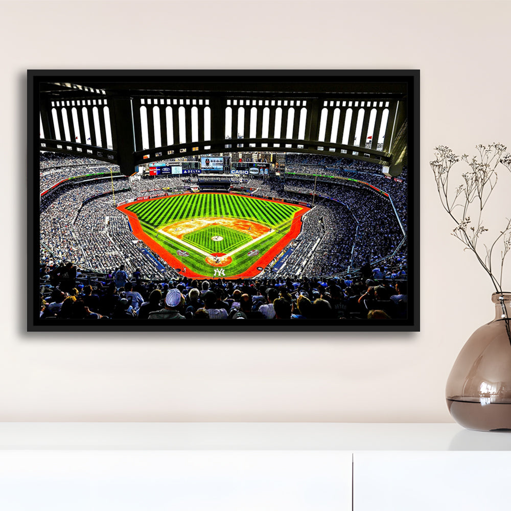 Yankee New York, Stadium Canvas, Sport Art, Framed Canvas Print Wall Art, Floating Frame