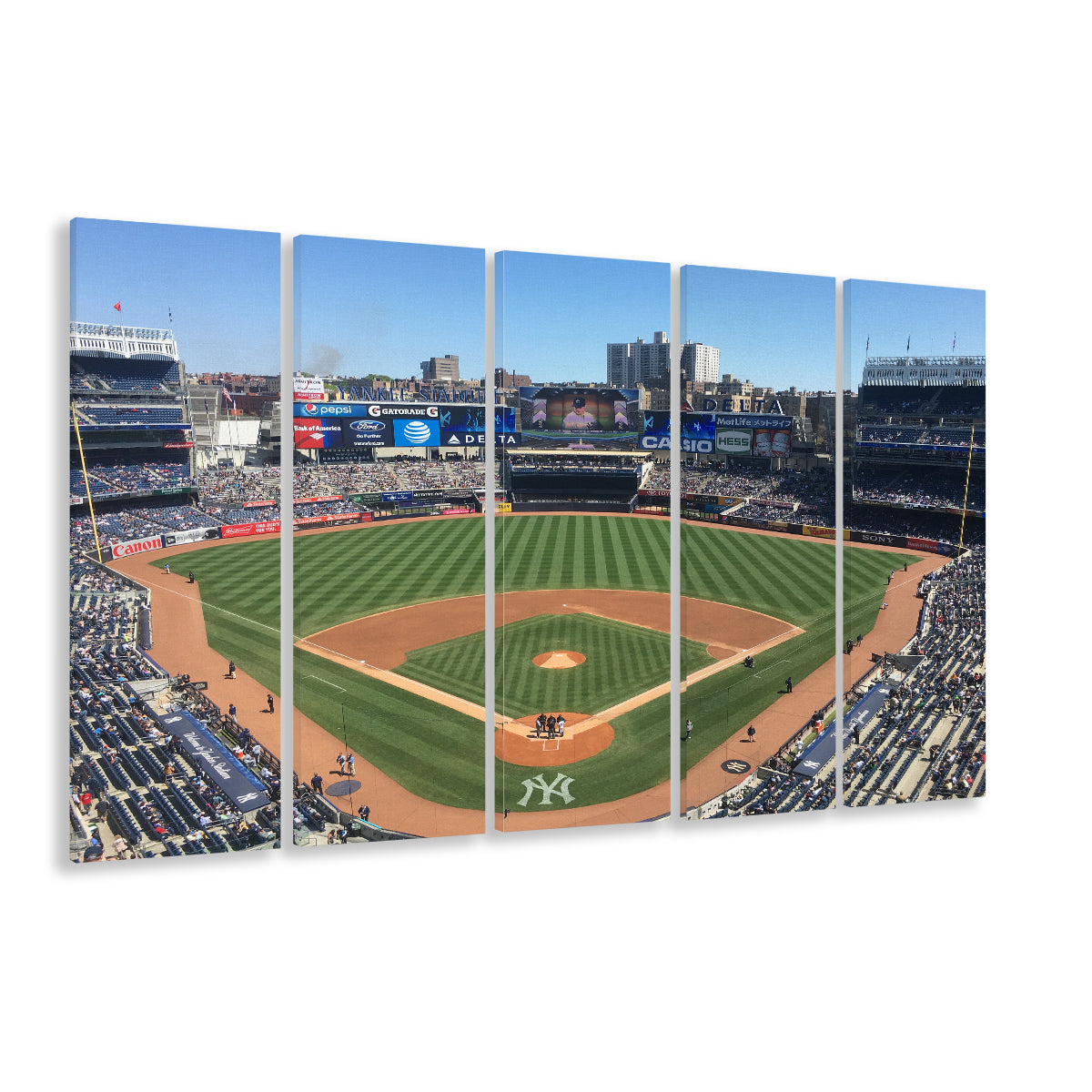 Yankee Stadium, Stadium Canvas, Sport Art, Fan Gifts, 5 Panel B, Extra Large Canvas, Canvas Print Wall Art