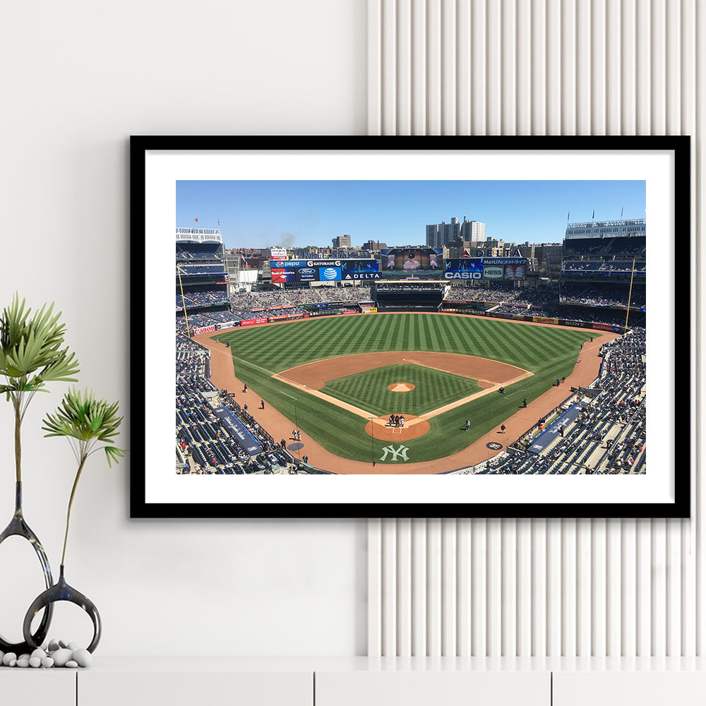 Yankee Stadium, Stadium Canvas, Sport Art, Fan Gifts, White Border Framed Art Print Wall Decor