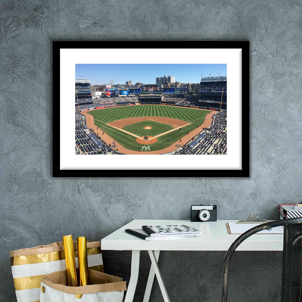 Yankee Stadium, Stadium Canvas, Sport Art, Fan Gifts, White Border Framed Art Print Wall Decor