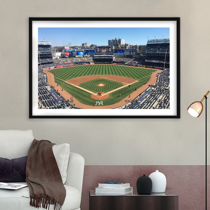 Yankee Stadium, Stadium Canvas, Sport Art, Fan Gifts, White Border Framed Art Print Wall Decor