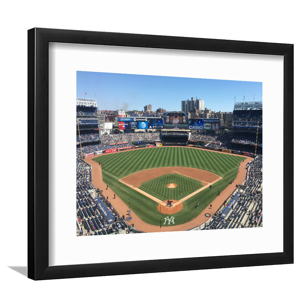 Yankee Stadium, Stadium Canvas, Sport Art, Fan Gifts, White Border Framed Art Print Wall Decor