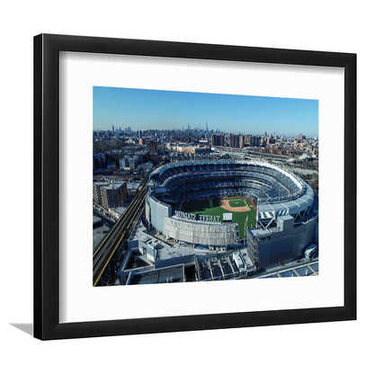 Yankee Stadium, Stadium Canvas, Sport Art, Gift for him, White Border Framed Art Print Wall Decor