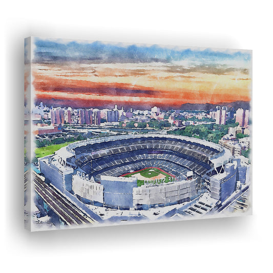Yankee Painting Print Stadium Watercolor Painting, Sport Art, Gifts for him, Canvas Print Wall Art