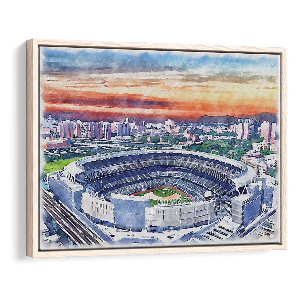 Yankee Painting Print Stadium Watercolor Painting, Sport Gift Art, Framed Canvas Print Wall Art