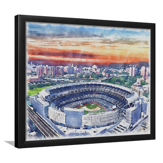 Yankee Painting Print Stadium Watercolor Painting, Sport Gift Art, Framed Art Print Wall Decor