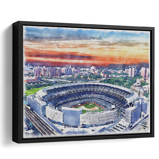 Yankee Painting Print Stadium Watercolor Painting, Sport Gift Art, Framed Canvas Print Wall Art