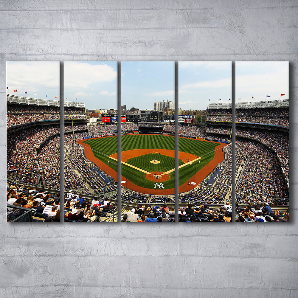 Yankee Stadium in New York, Stadium Canvas, Sport Art, Fan Gifts, 5 Panel B, Extra Large Canvas, Canvas Print Wall Art