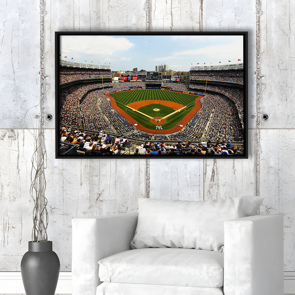 Yankee Stadium in New York, Stadium Canvas, Sport Art, Fan Gifts, Framed Canvas Print Wall Art, Floating Frame