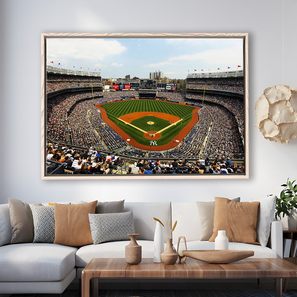 Yankee Stadium in New York, Stadium Canvas, Sport Art, Fan Gifts, Framed Canvas Print Wall Art, Floating Frame