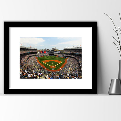 Yankee Stadium in New York, Stadium Canvas, Sport Art, Fan Gifts, White Border Framed Art Print Wall Decor