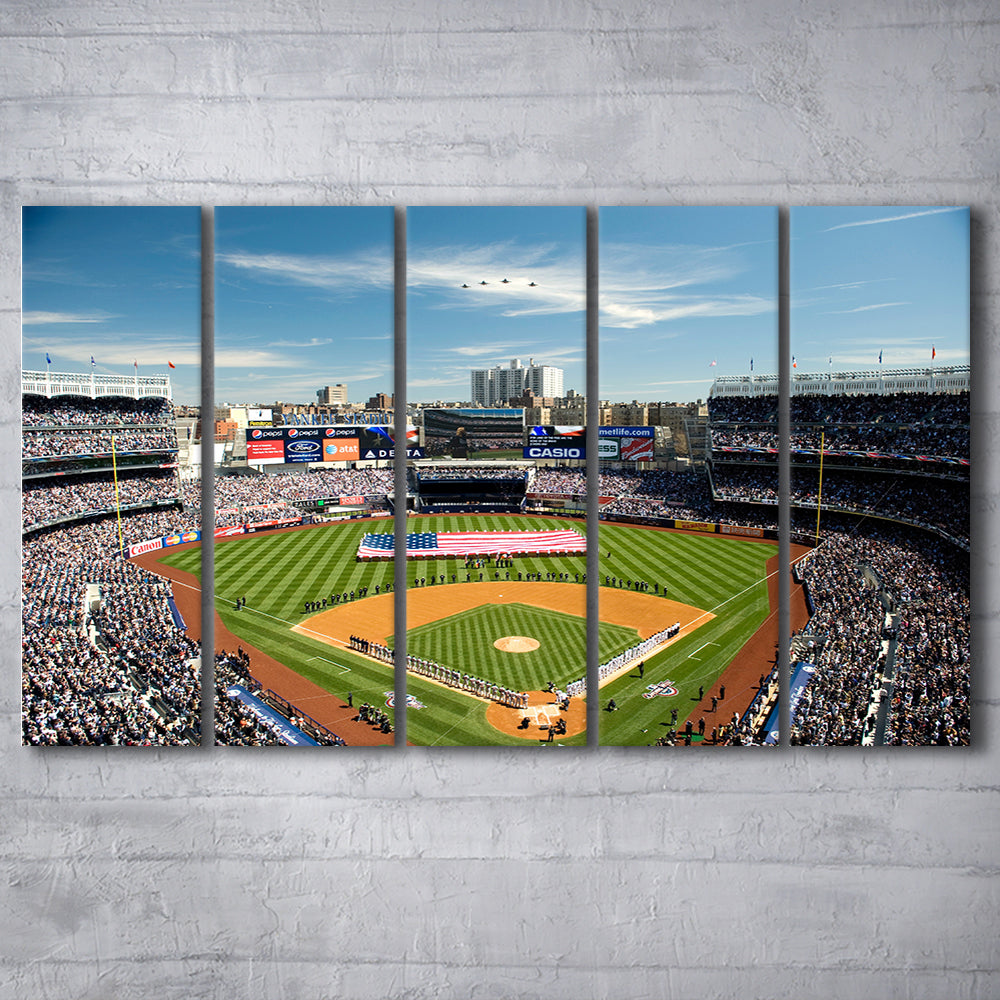 Yankee Stadium in New York, Stadium Canvas, Sport Art, 5 Panel B, Extra Large Canvas, Canvas Print Wall Art