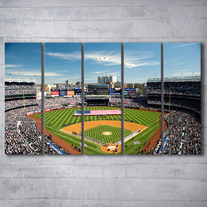 Yankee Stadium in New York, Stadium Canvas, Sport Art, 5 Panel B, Extra Large Canvas, Canvas Print Wall Art