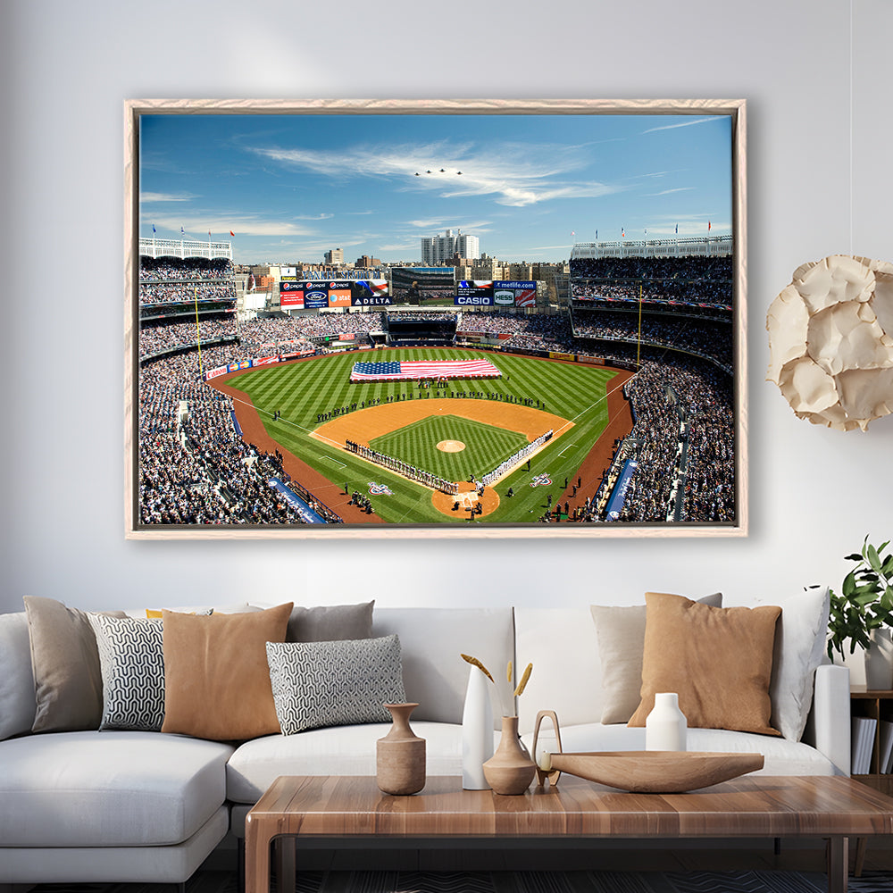 Yankee Stadium in New York, Stadium Canvas, Sport Art, Framed Canvas Print Wall Art, Floating Frame